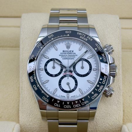 Front Face Pre-Owned Rolex Daytona 126500Ln Panda Box and Papers