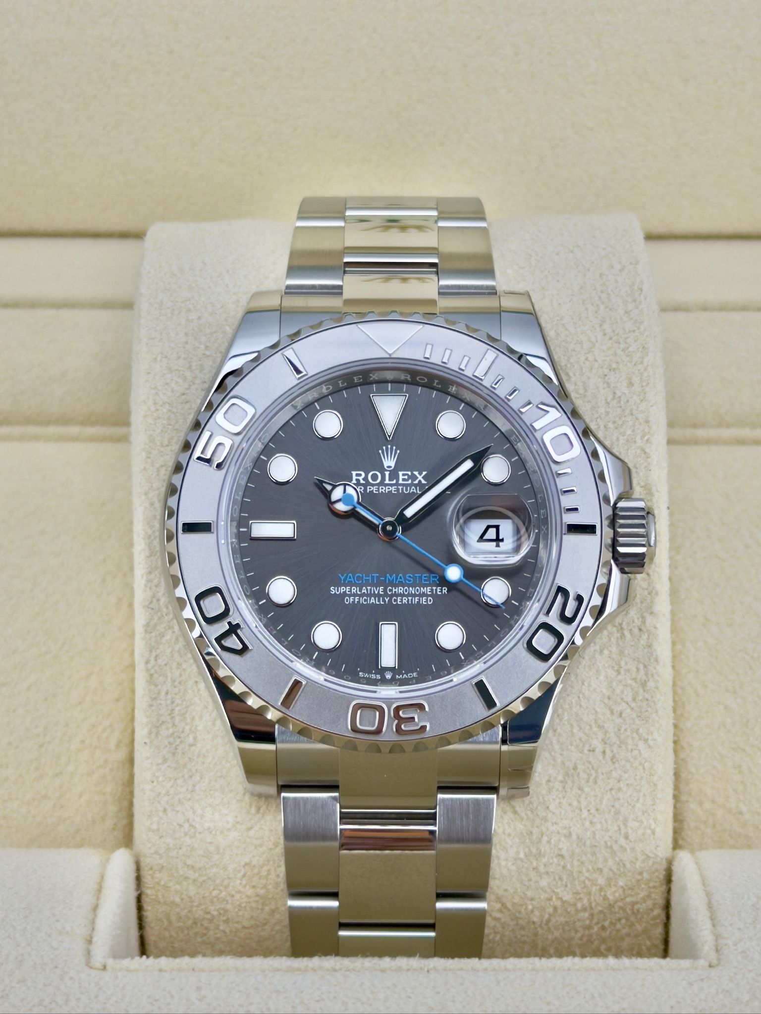 Front Face Pre-Owned Rolex Yacht-Master 126622 Box and Papers