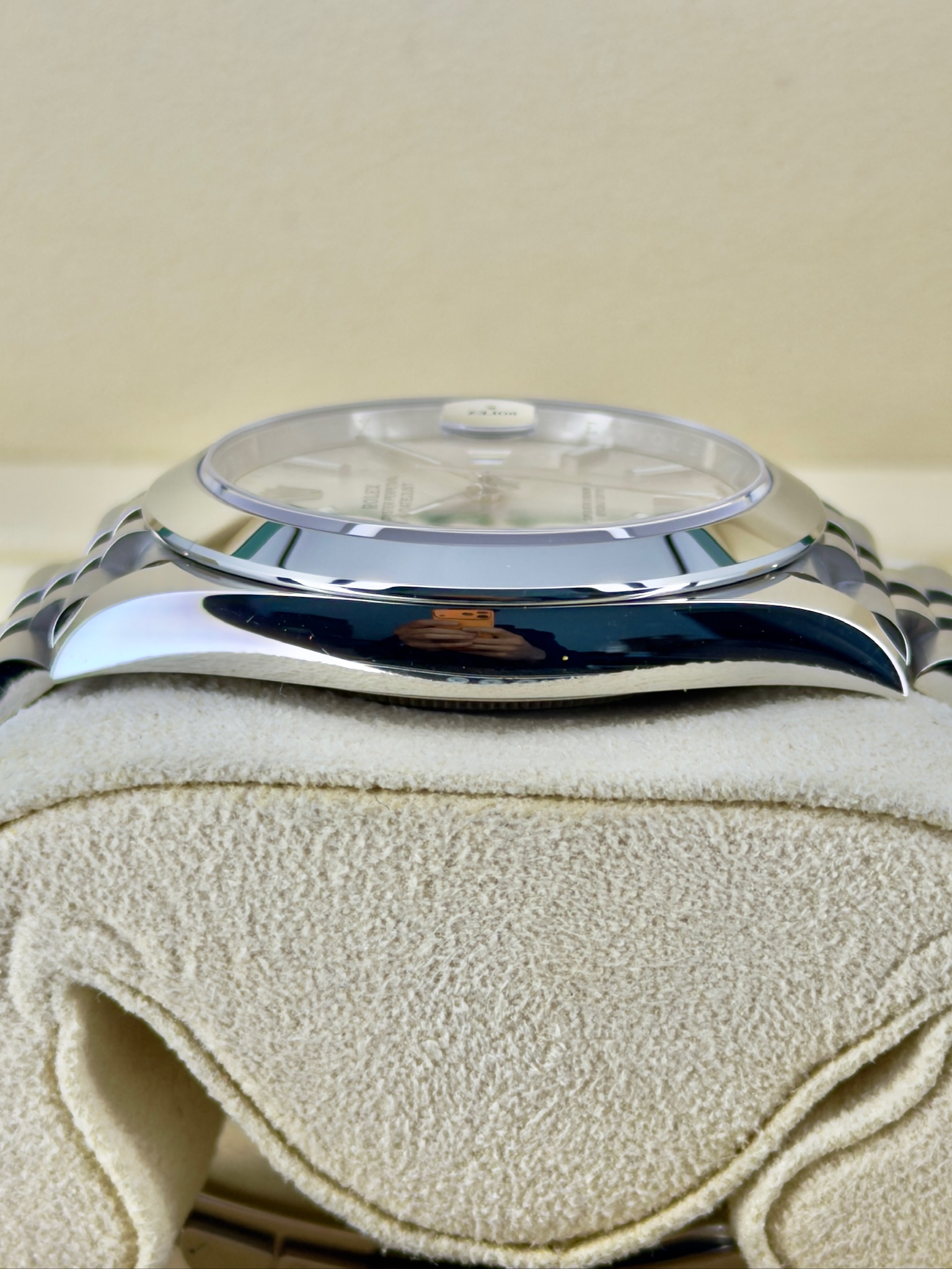 Side Shot 2 Pre-Owned Rolex Datejust 126300 Box and Papers