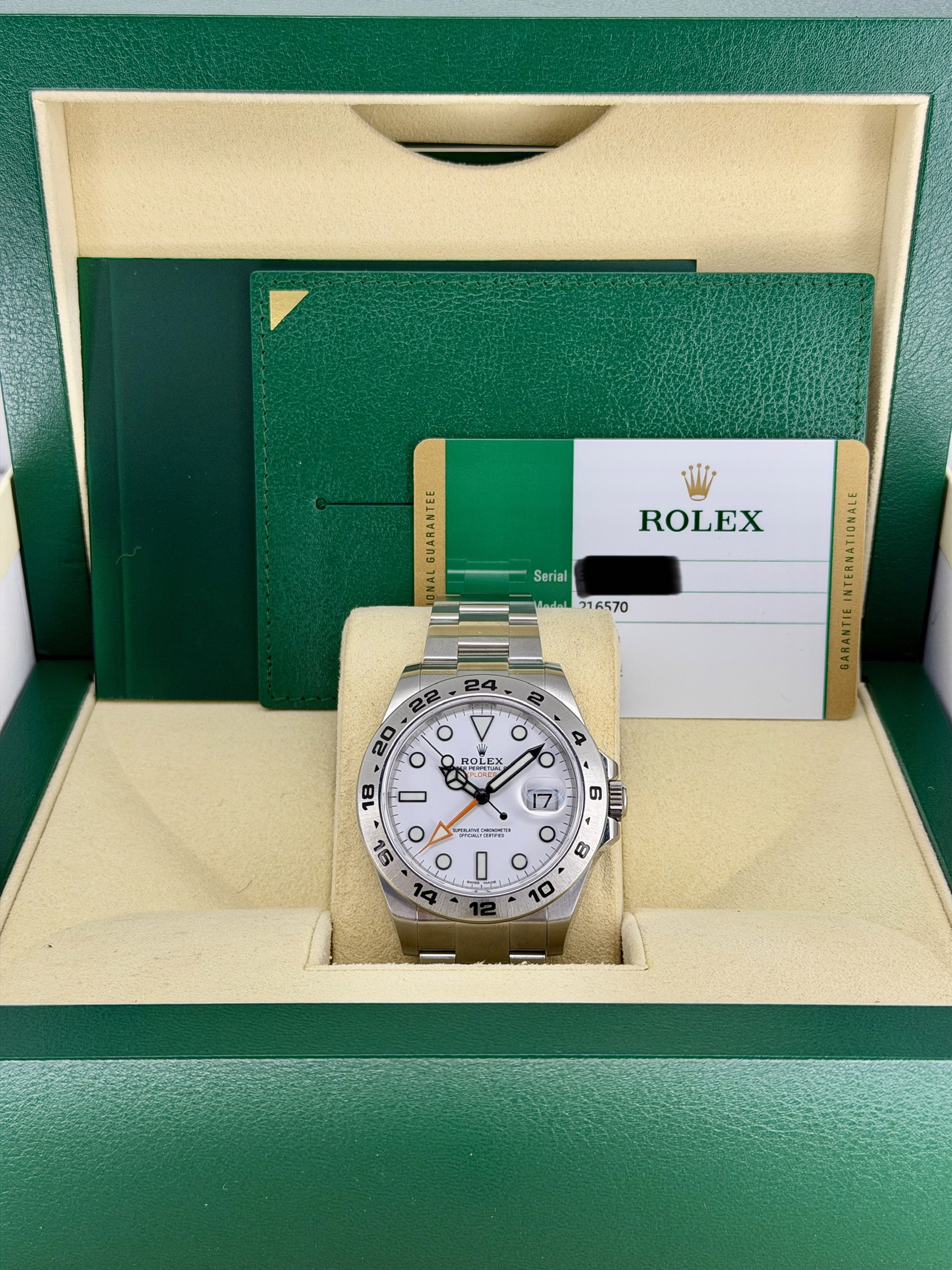 Box and Papers Pre-Owned Rolex Explorer 2 216570