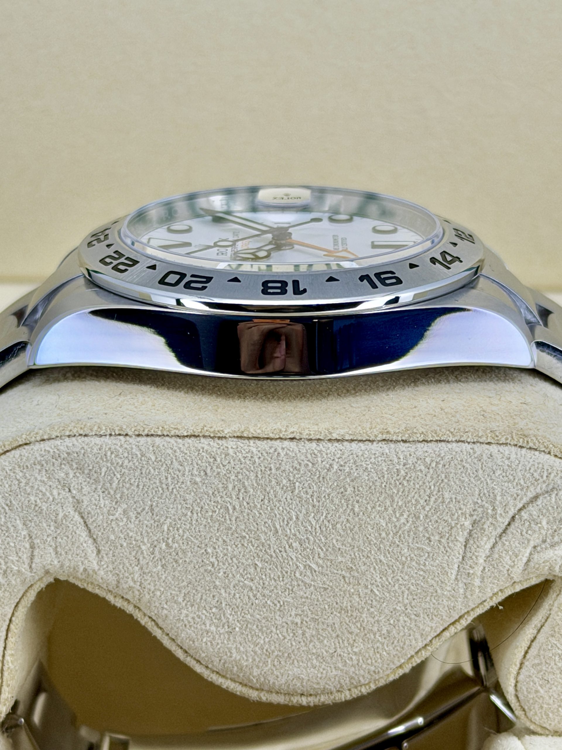 Side shot Pre-Owned Rolex Explorer 2 216570