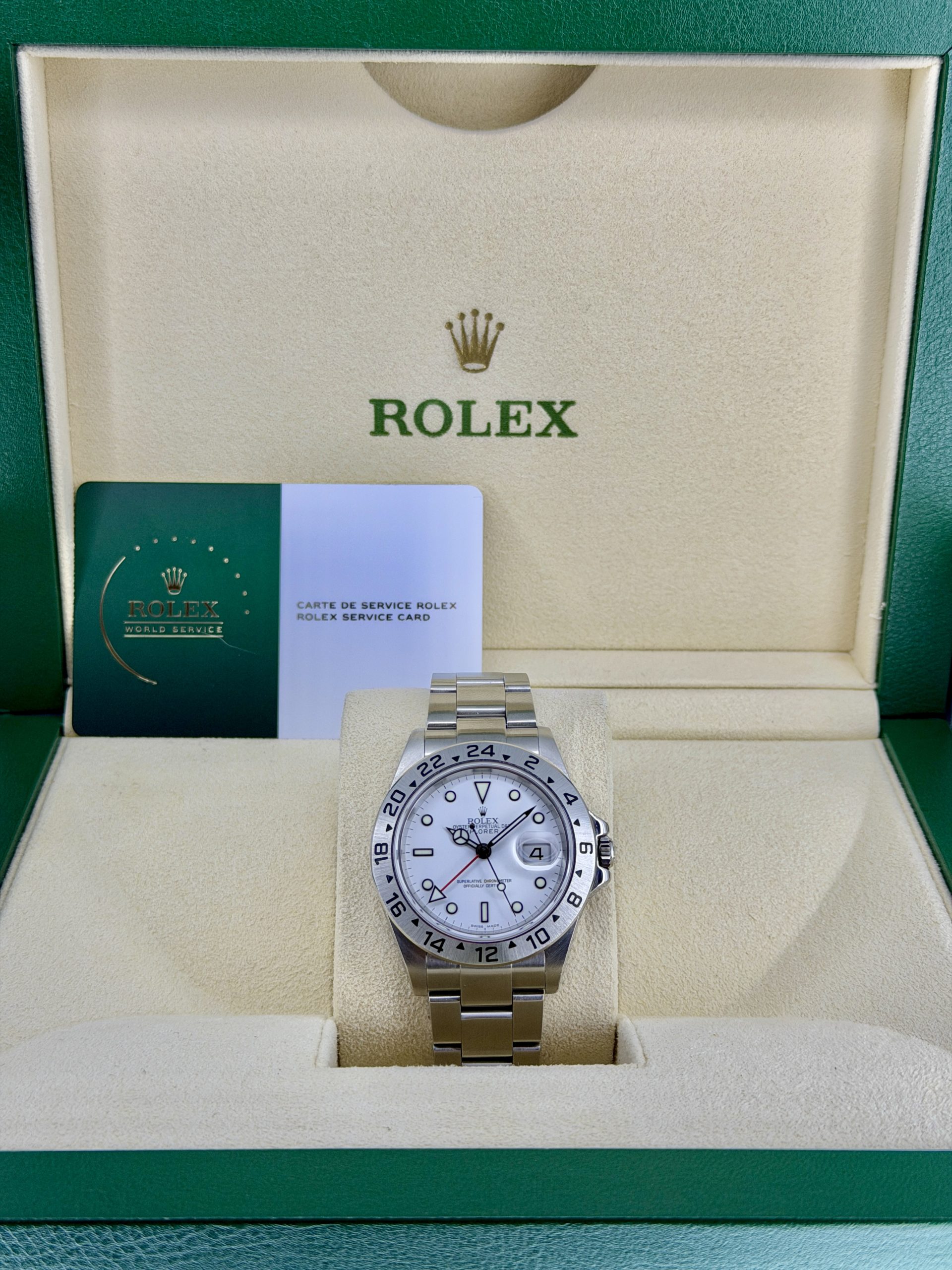 Box and papers pre-owned Rolex Explorer 2 16570