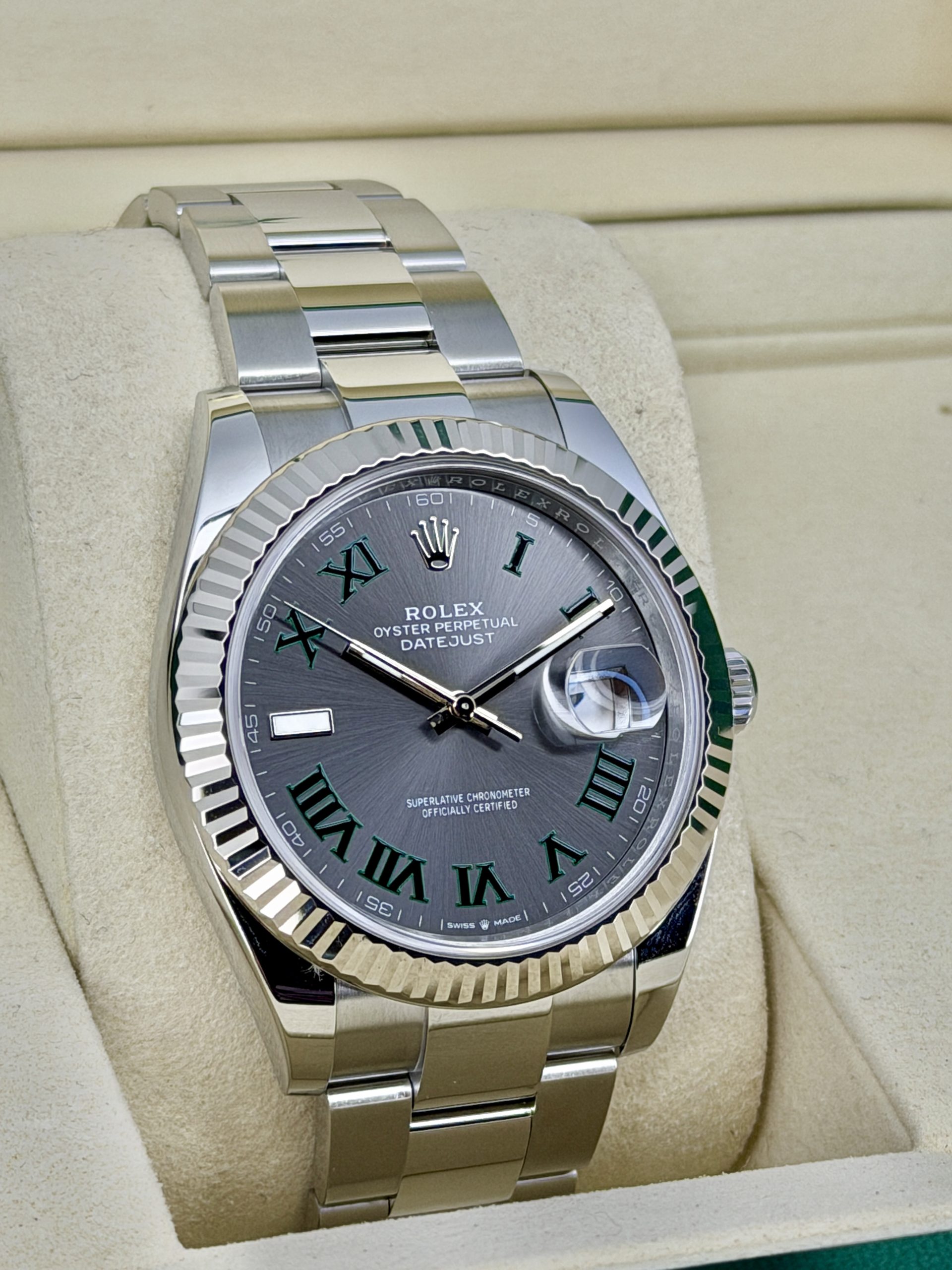 Side Face 1 Pre-Owned Rolex Datejust 126334 Wimbledon