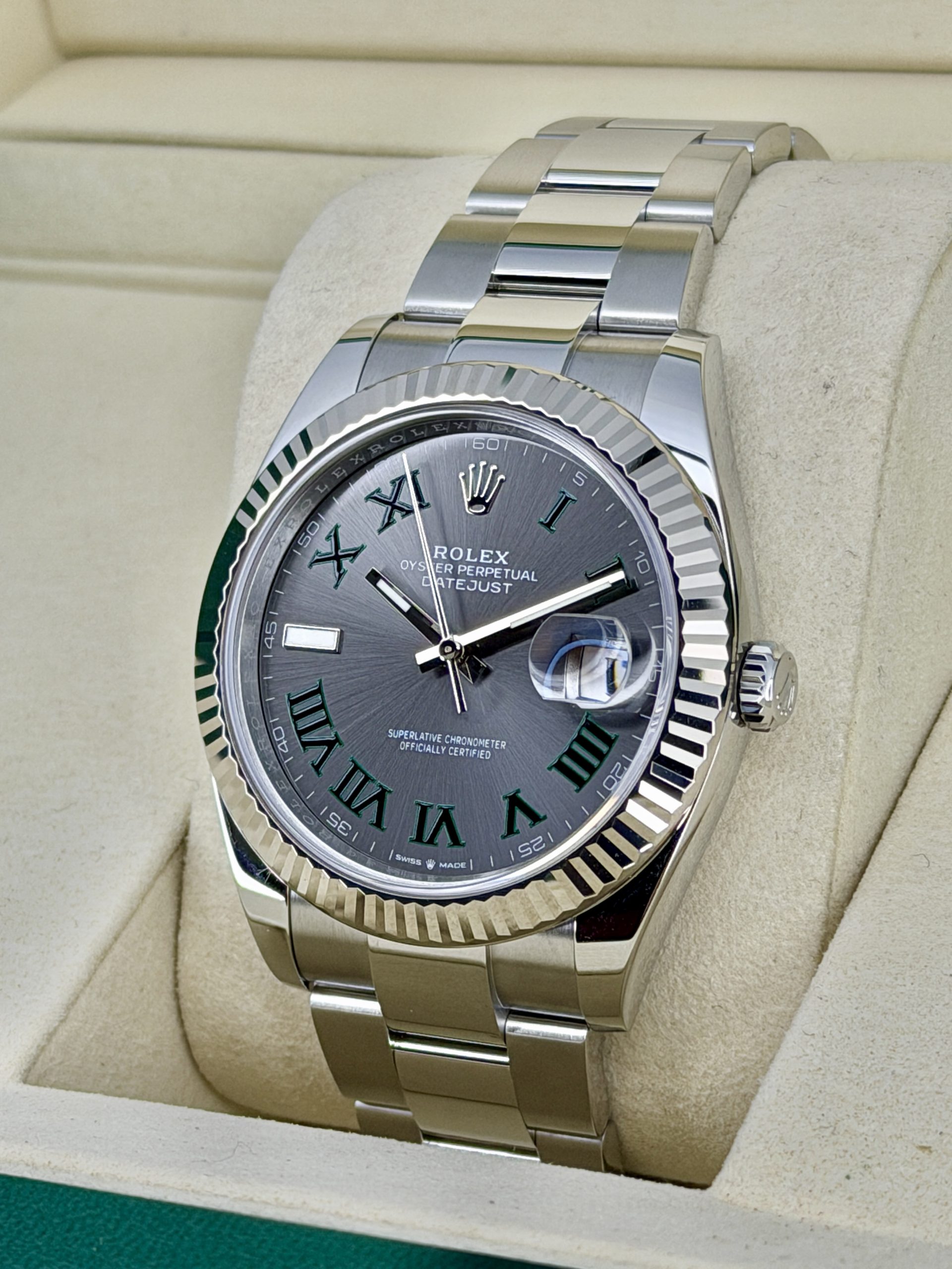 Side Face 2 Pre-Owned Rolex Datejust 126334 Wimbledon
