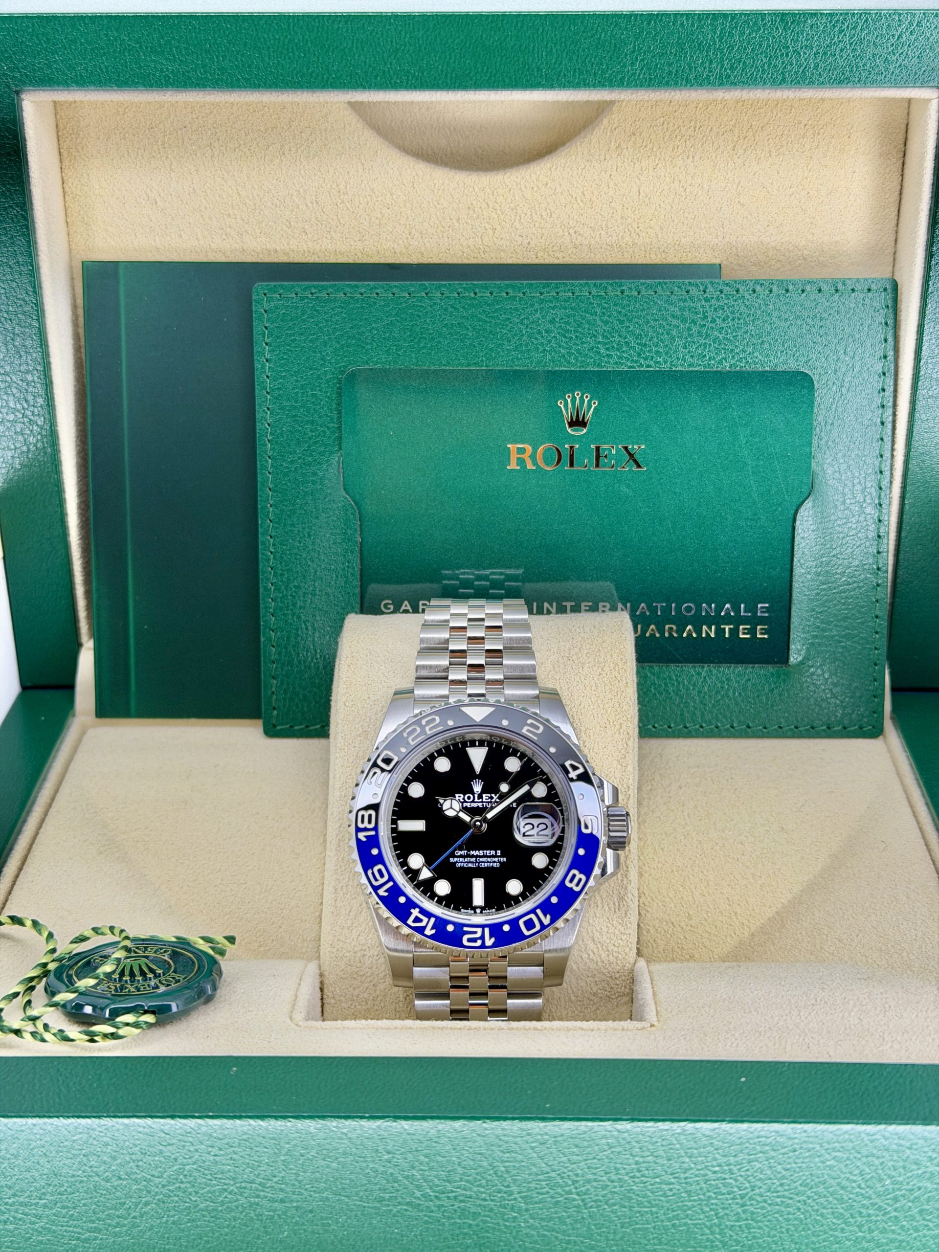 Box and Papers Pre-Owned Rolex GMT Master II 126710BLNR Batgirl