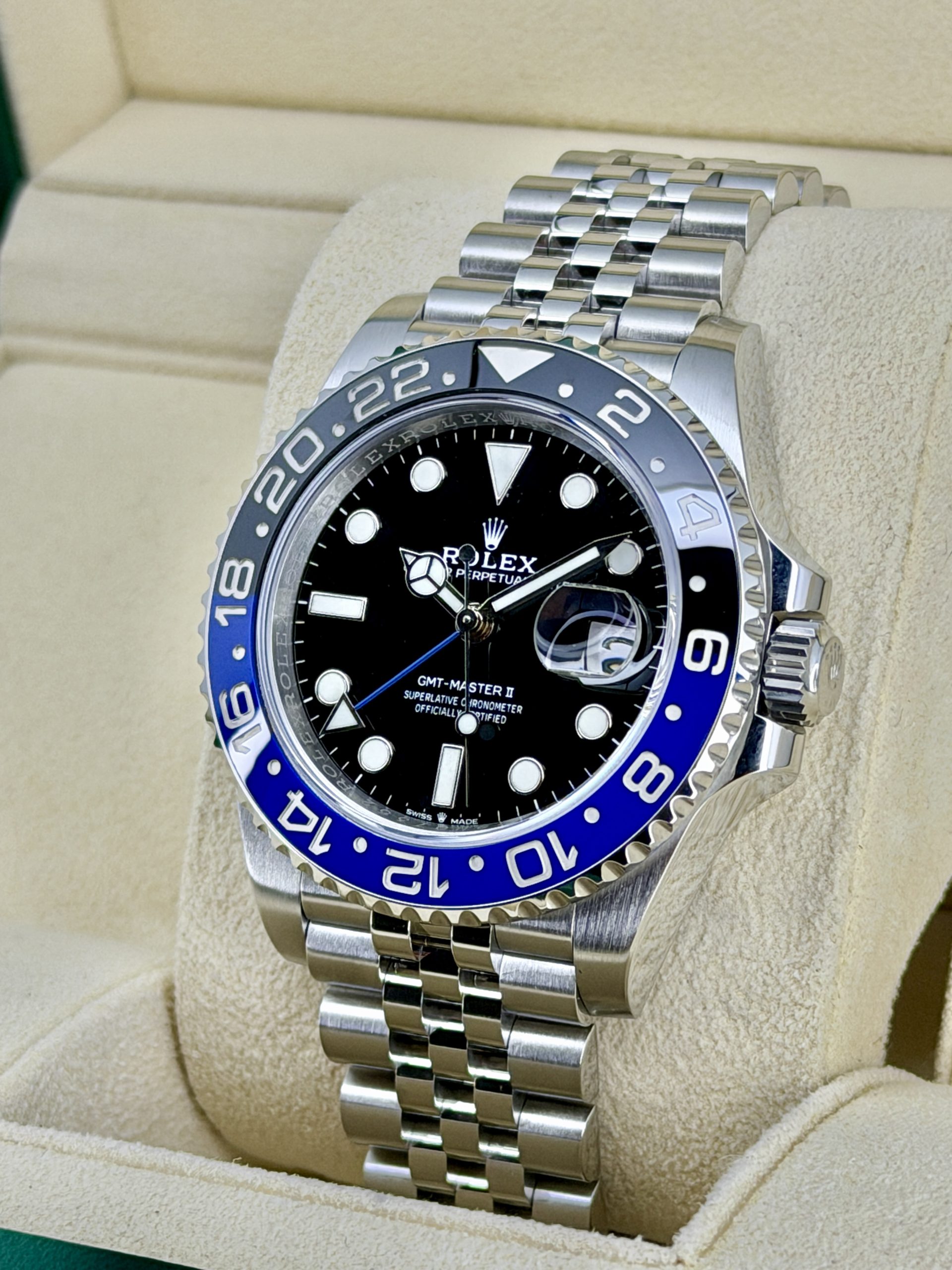 Side Face 2 Pre-Owned Rolex GMT Master II 126710BLNR Batgirl
