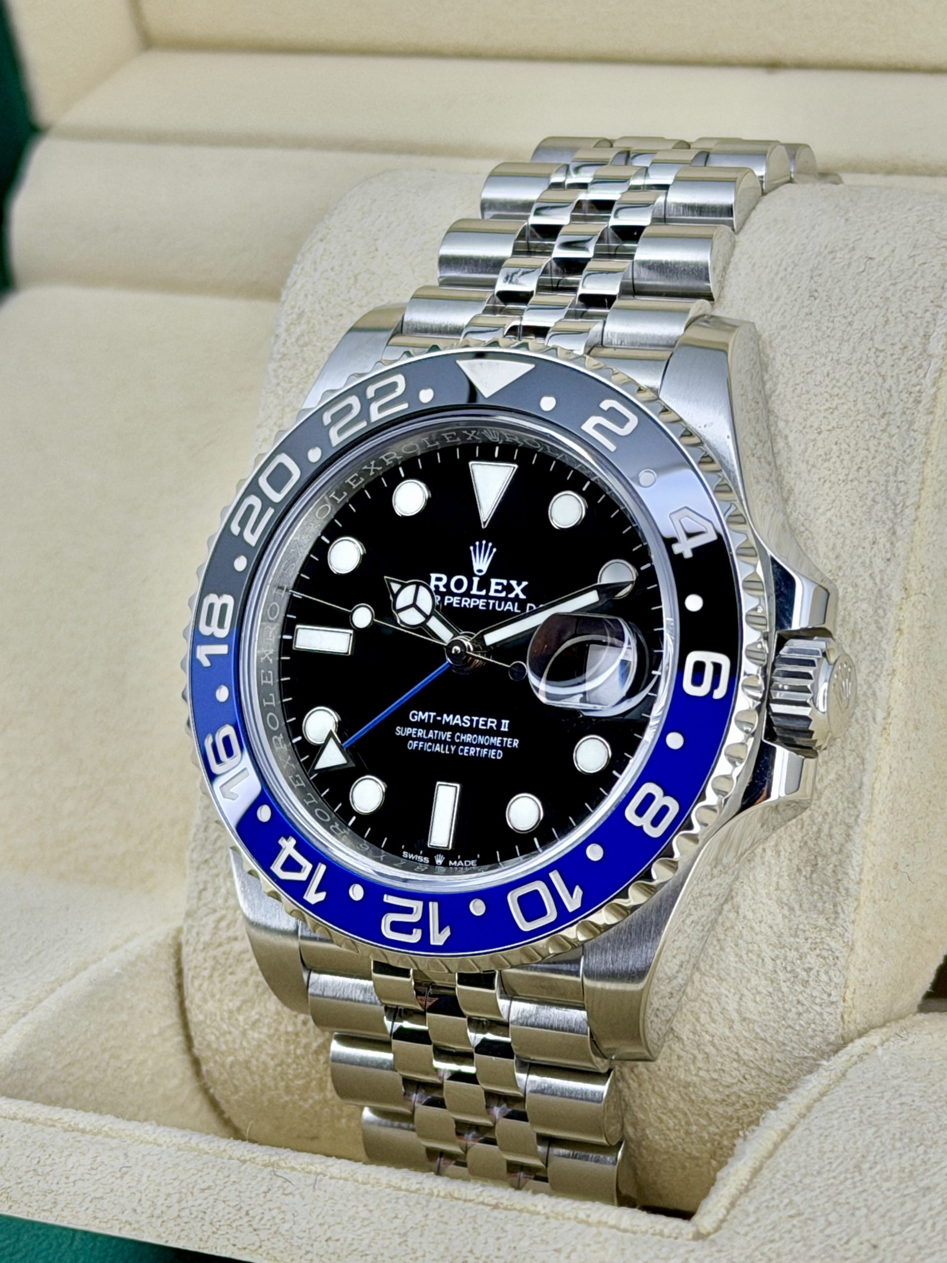 Side Face 2 Pre-Owned Rolex GMT Master II 126710BLNR Batgirl