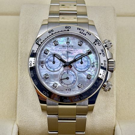 Front Face Pre-Owned Rolex Daytona 116509 MOP Box and Papers