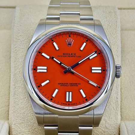 Front Face Pre-Owned Rolex Oyster Perpetual 124300 Box and Papers