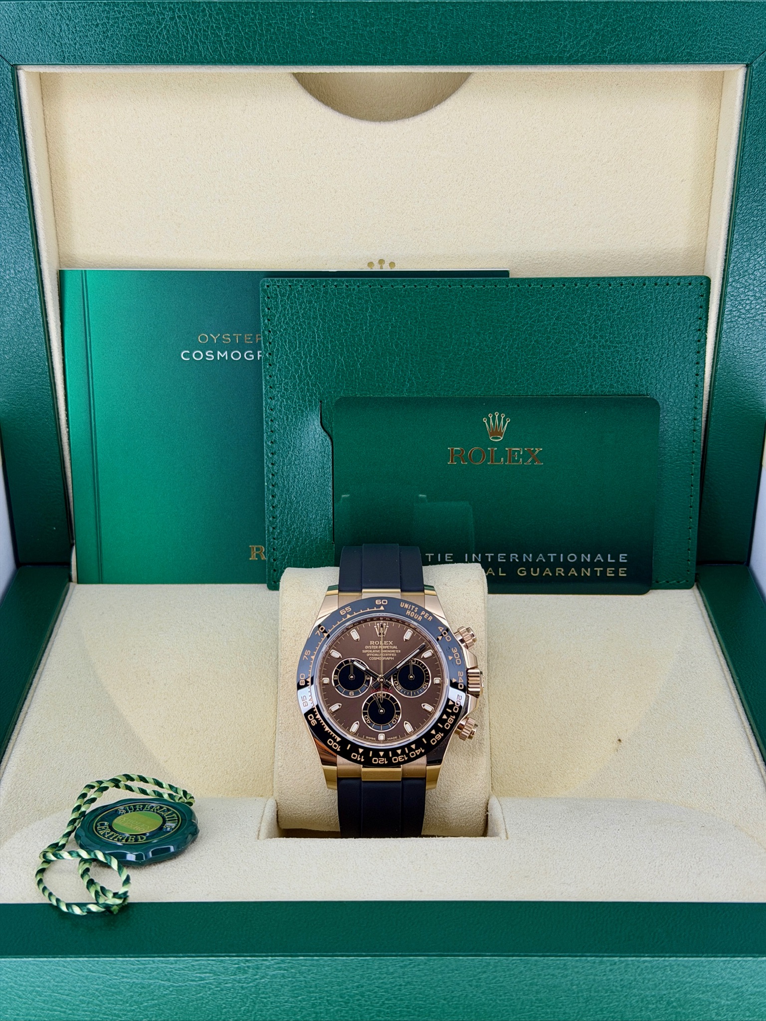 Box and Papers Pre-Owned Rolex Daytona Chocolate 116515