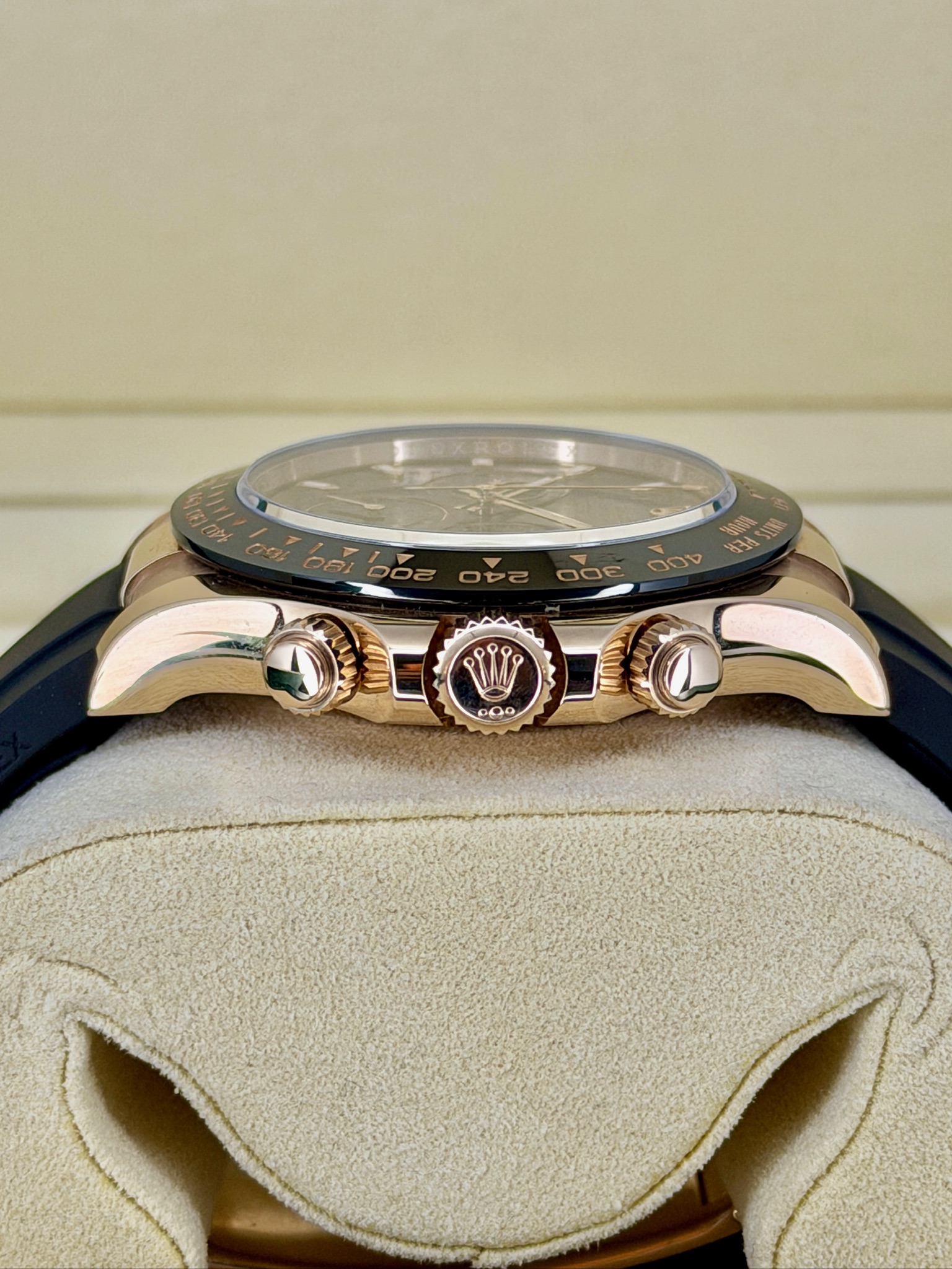 Side Shot Pre-Owned Rolex Daytona Chocolate 116515