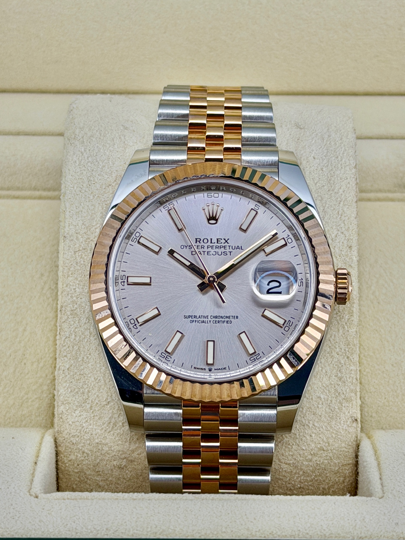 Front Face Pre-Owned Rolex DateJust Sundust 126331