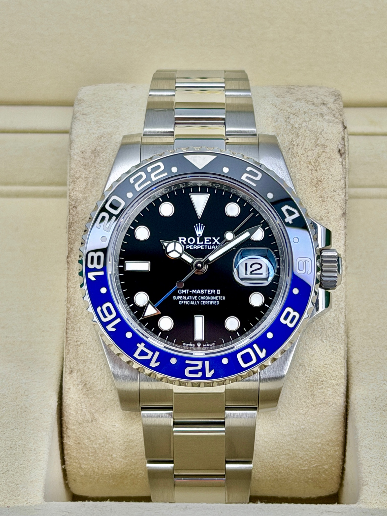Front Face Pre-Owned Rolex GMT-Master 2 126710BLNR