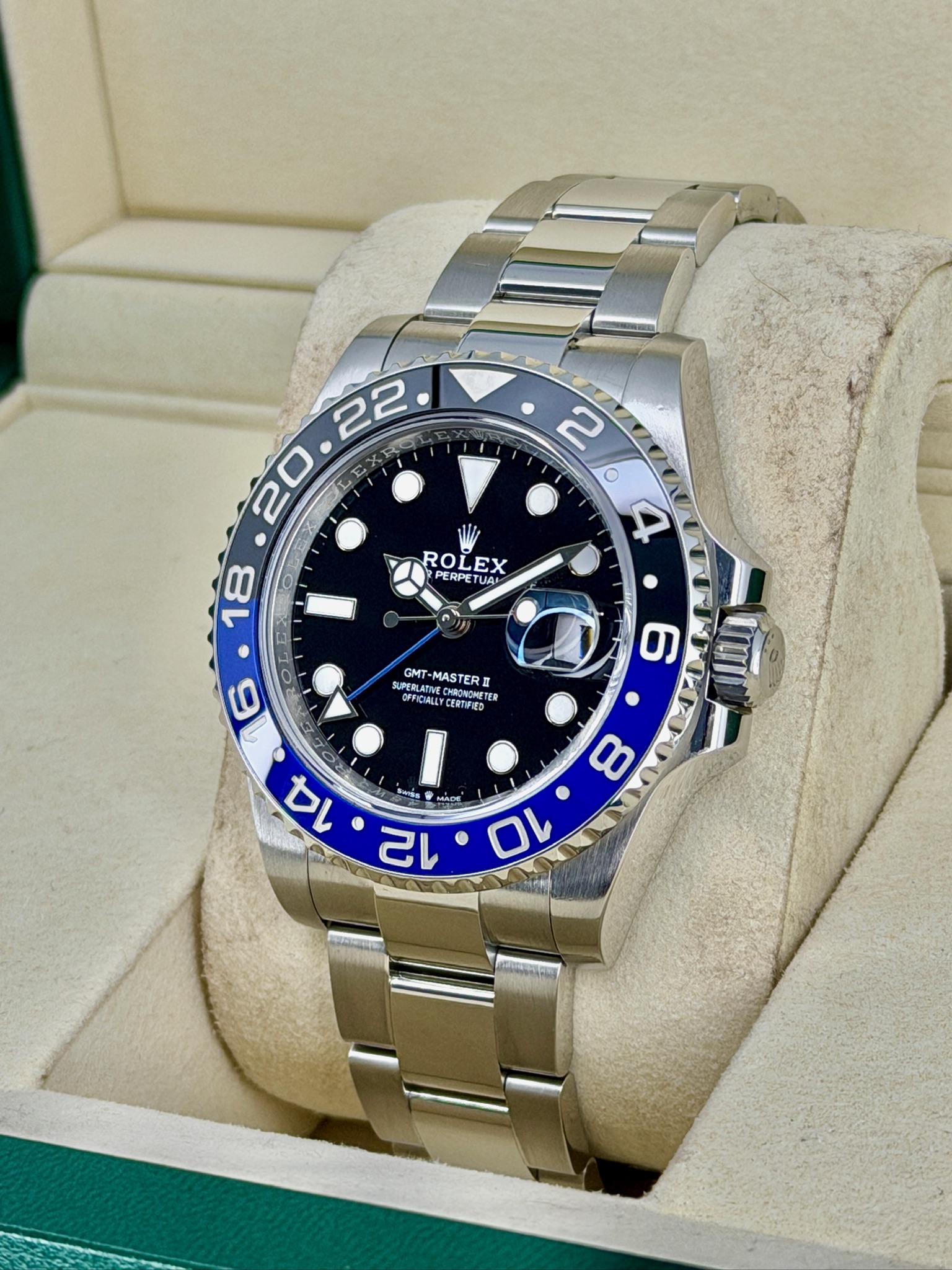 Side Face Pre-Owned Rolex GMT-Master 2 126710BLNR