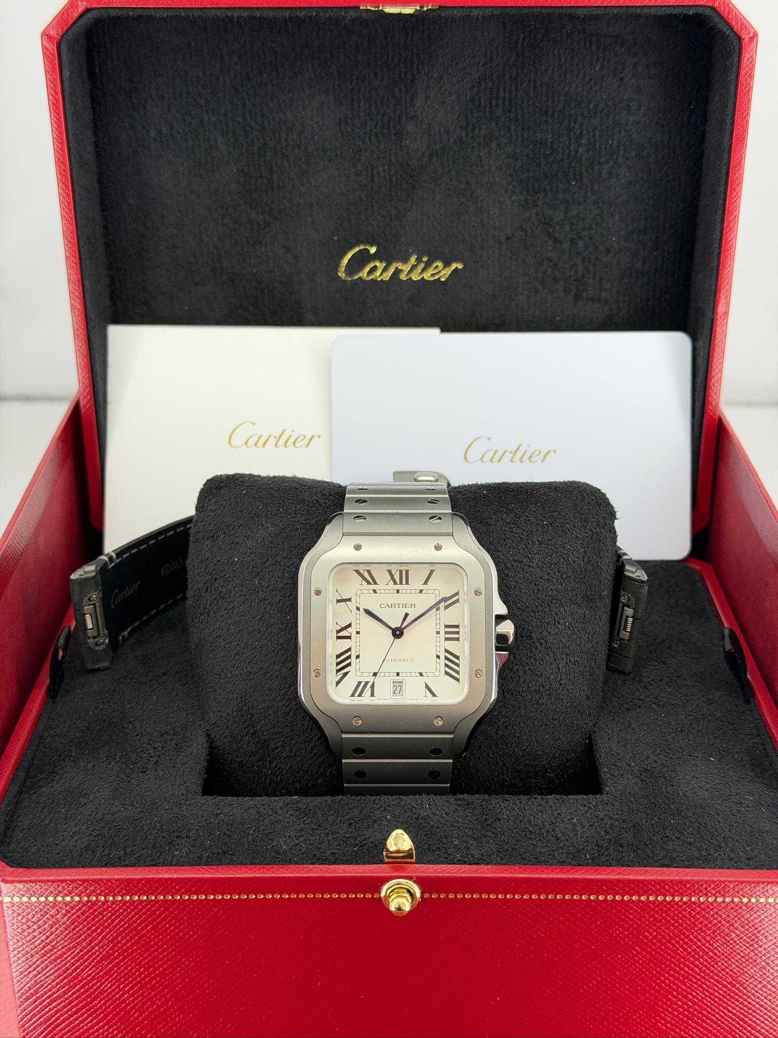 Box and Papers Pre-Owned Cartier Santos Titanium WSSA0089