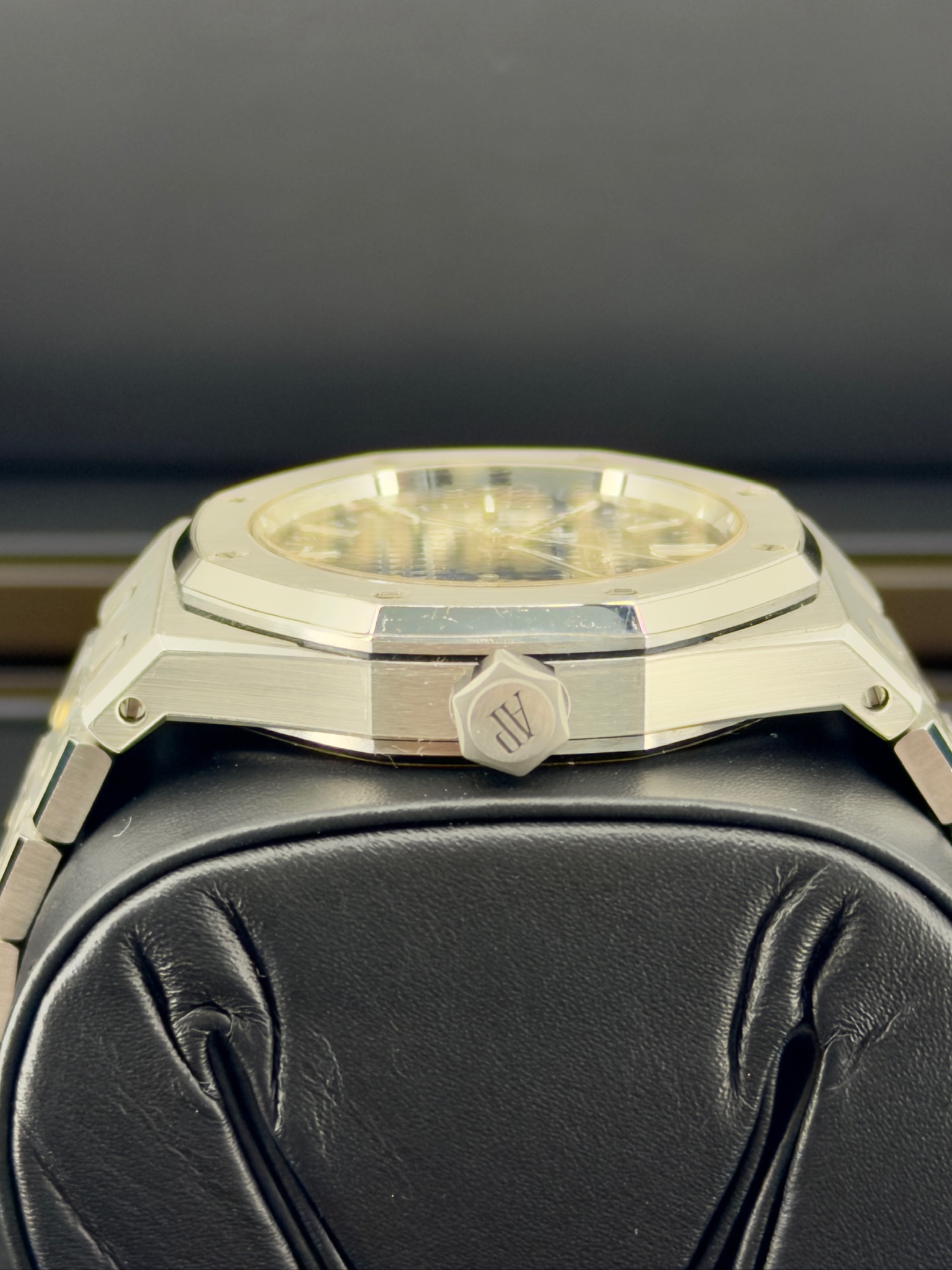 Side Shot Pre-Owned Audemars Piguet 15550st Box and Papers