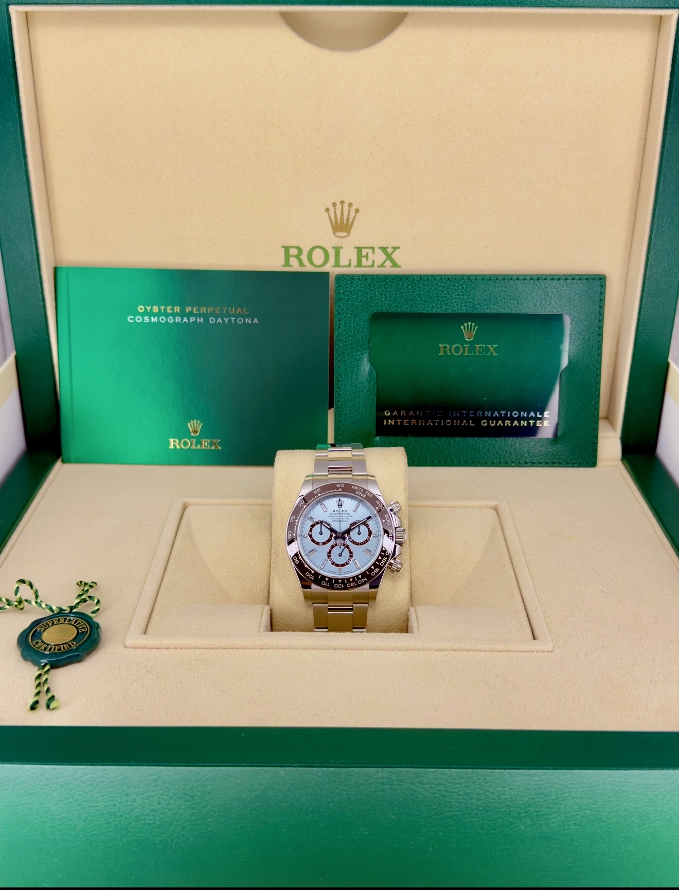 Box and Papers Pre-Owned Rolex Daytona 126506 Baguette Box and Papers