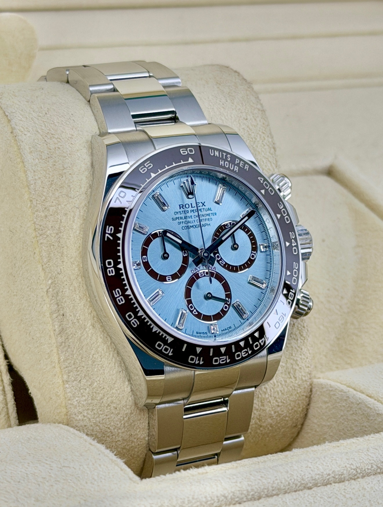 Side Face 2 Pre-Owned Rolex Daytona 126506 Baguette Box and Papers